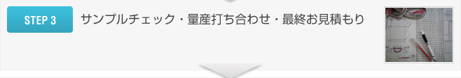 STEP3 サンプルチェック・量産打ち合わせ・最終お見積もり